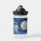 宇宙飛行士宇宙銀河系パーソナライズされた名 ウォーターボトル (背面)