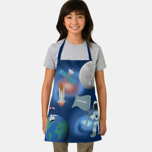 宇宙飛行士宇宙銀河系パーソナライズされた名 エプロン (インサイチュ)