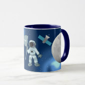 宇宙飛行士宇宙銀河系パーソナライズされた名 マグカップ (正面右)