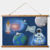 宇宙飛行士宇宙銀河系パーソナライズされた名 吊り下げ型タペストリー (正面)