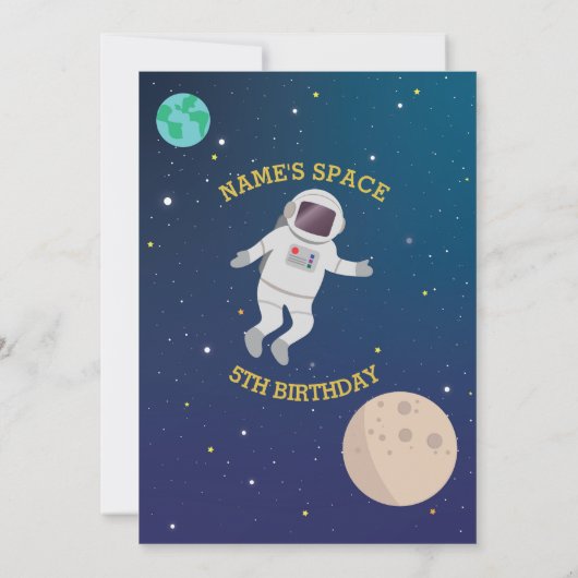 宇宙飛行士宇宙銀河系誕生日パーティー宇宙 招待状 (裏面)