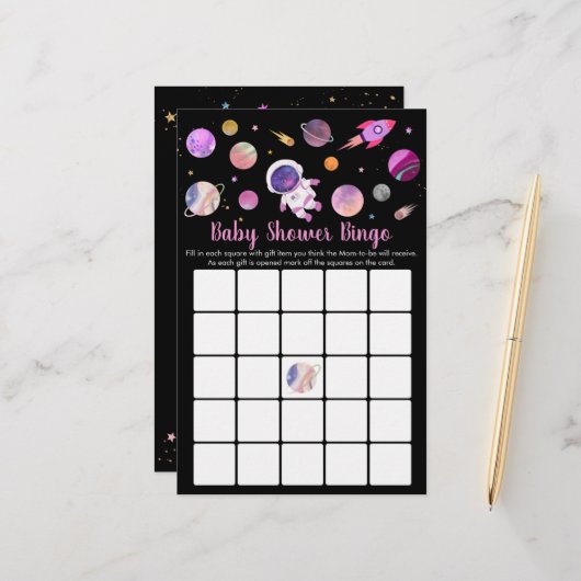 宇宙飛行士宇宙飛行士赤ちゃんシャワービンゴゲーム (正面/裏面インサイチュ)