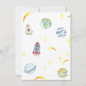 宇宙飛行士宇宙2ザムーン誕生日 招待状 (裏面)