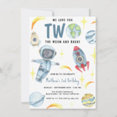 宇宙飛行士宇宙2ザムーン誕生日 招待状 (正面)