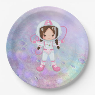 宇宙飛行士少女宇宙空間 ペーパープレート