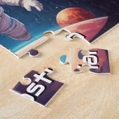 宇宙飛行士少年の探索宇宙 パーソナライズされた ジグソーパズル (側面)