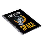 宇宙飛行士座る月の宇宙ユーモア ノートブック (右側)