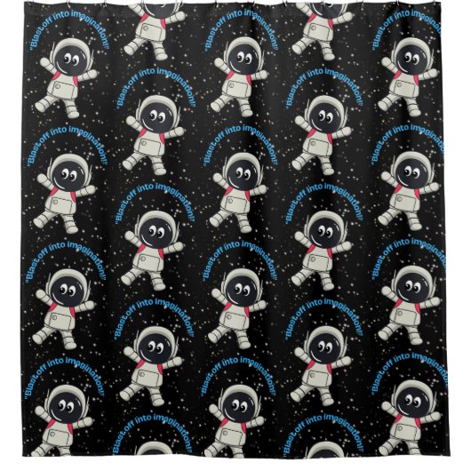 宇宙飛行士引用文 シャワーカーテン (正面)
