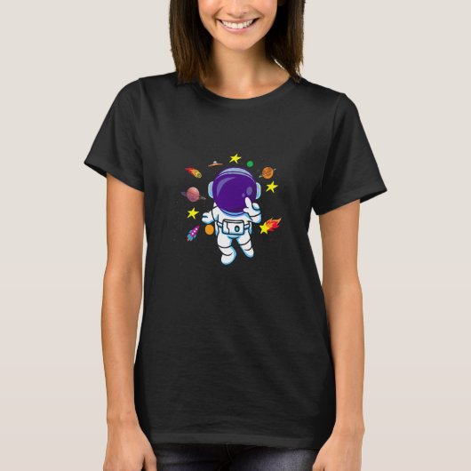 宇宙飛行士惑星システム宇宙天文学エクスプロ Tシャツ (正面)