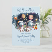 宇宙飛行士惑星ツインボーイズ第1誕生日 招待状 (スタンド正面)