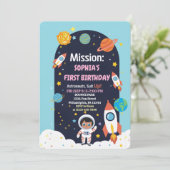宇宙飛行士惑星ボーイファースト誕生日 招待状 (スタンド正面)