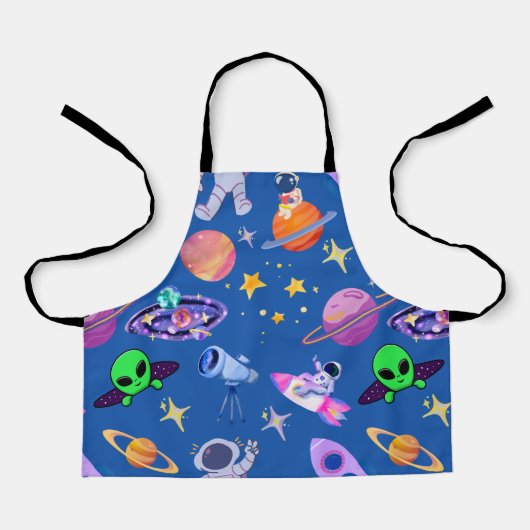 宇宙飛行士惑星ロケットパターン エプロン (正面)