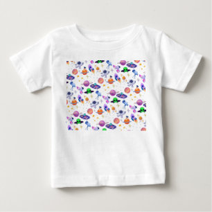 宇宙飛行士惑星ロケット ベビーTシャツ