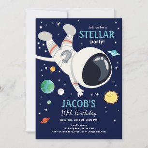 宇宙飛行士惑星銀河系ボーイ誕生日 招待状