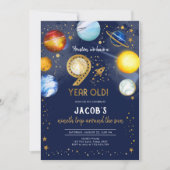 宇宙飛行士惑星銀河9歳の誕生日 招待状 (正面)