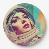 宇宙飛行士抽象芸術宇宙紙プレート ペーパープレート (正面)