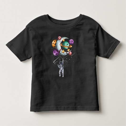 宇宙飛行士気球イラスト トドラーTシャツ (正面)