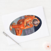 宇宙飛行士火星宇宙探査機オンエイリアン惑星 楕円形シール (封筒)