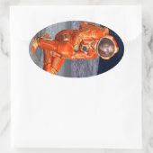 宇宙飛行士火星宇宙探査機オンエイリアン惑星 楕円形シール (バッグ)