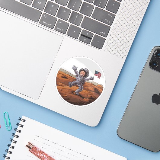 宇宙飛行士火星 シール (ノートパソコンとiPhone)