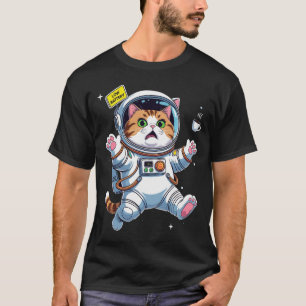 宇宙飛行士猫の大ピンチ Tシャツ