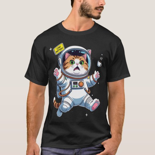 宇宙飛行士猫の大ピンチ Tシャツ (正面)