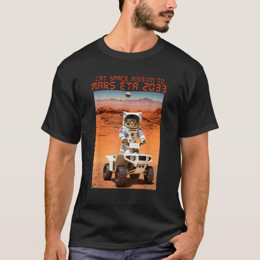 宇宙飛行士猫の火星への宇宙ミッション予定 2033年 Tシャツ (正面)