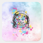宇宙飛行士猫 スクエアシール (正面)