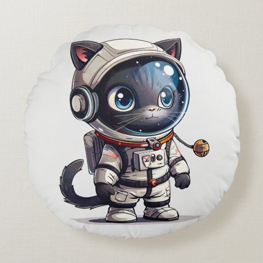 宇宙飛行士猫 ラウンドクッション (正面)