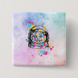 宇宙飛行士猫 缶バッジ
