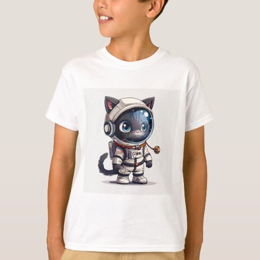 宇宙飛行士猫 Tシャツ (正面)