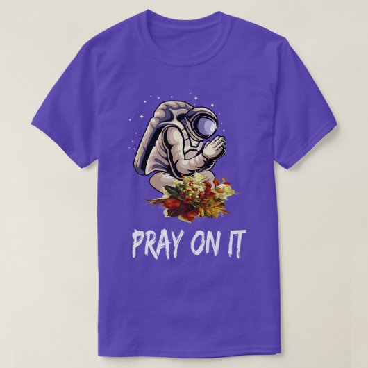 宇宙飛行士祈宇宙人祈世界平和フロー Tシャツ (デザイン正面)