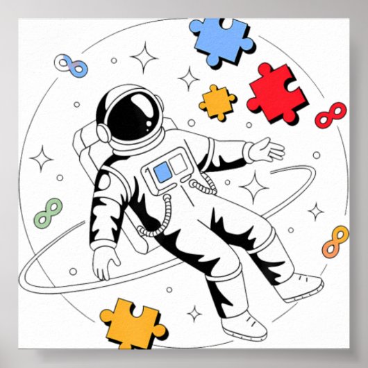 宇宙飛行士自閉症啓発パズル ポスター (正面)