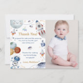 宇宙飛行士誕生日サンキューカード 招待状 (正面)