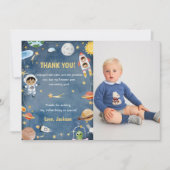 宇宙飛行士誕生日サンキューカード 招待状 (正面)