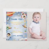 宇宙飛行士誕生日サンキューカード 招待状 (正面)