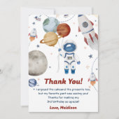 宇宙飛行士誕生日サンキューカード 招待状 (正面)