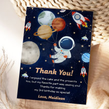 宇宙飛行士誕生日サンキューカード