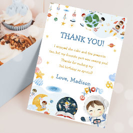 宇宙飛行士誕生日サンキューカード 招待状