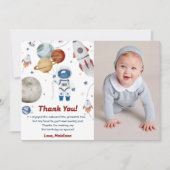 宇宙飛行士誕生日サンキューカード 招待状 (正面)