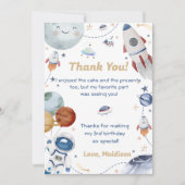 宇宙飛行士誕生日サンキューカード 招待状 (正面)