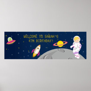 宇宙飛行士誕生日バナー ポスター