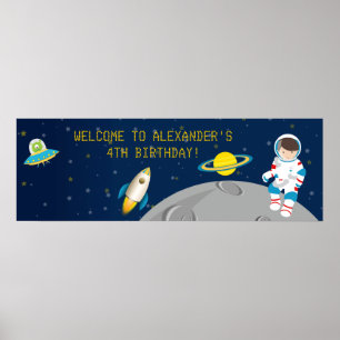 宇宙飛行士誕生日バナー ポスター