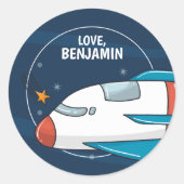 宇宙飛行士誕生日パーティー ラウンドシール (正面)