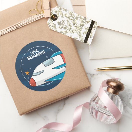 宇宙飛行士誕生日パーティー ラウンドシール (ギフト)