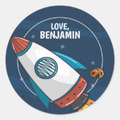 宇宙飛行士誕生日パーティー ラウンドシール (正面)