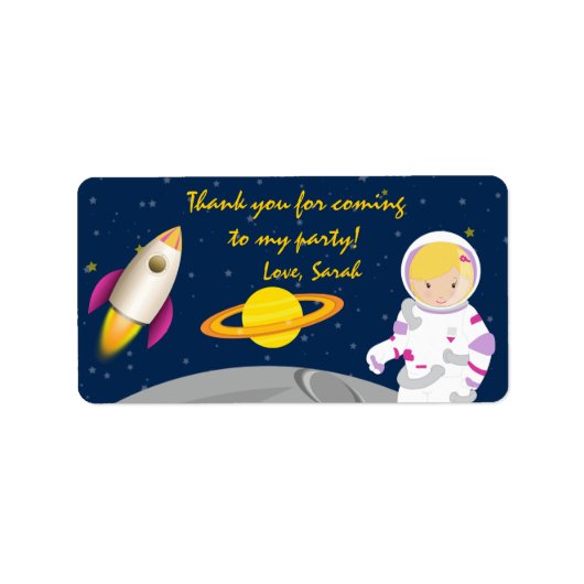 宇宙飛行士誕生日メッセージカード ラベル (正面)