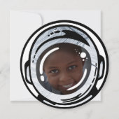宇宙飛行士誕生日写真招待状 招待状 (正面)
