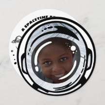 宇宙飛行士誕生日写真招待状