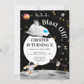 宇宙飛行士誕生日招待状宇宙招待状 招待状 (正面)